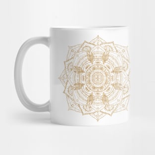 Elegant White & Gold Mandala Hand Drawn Design Mug